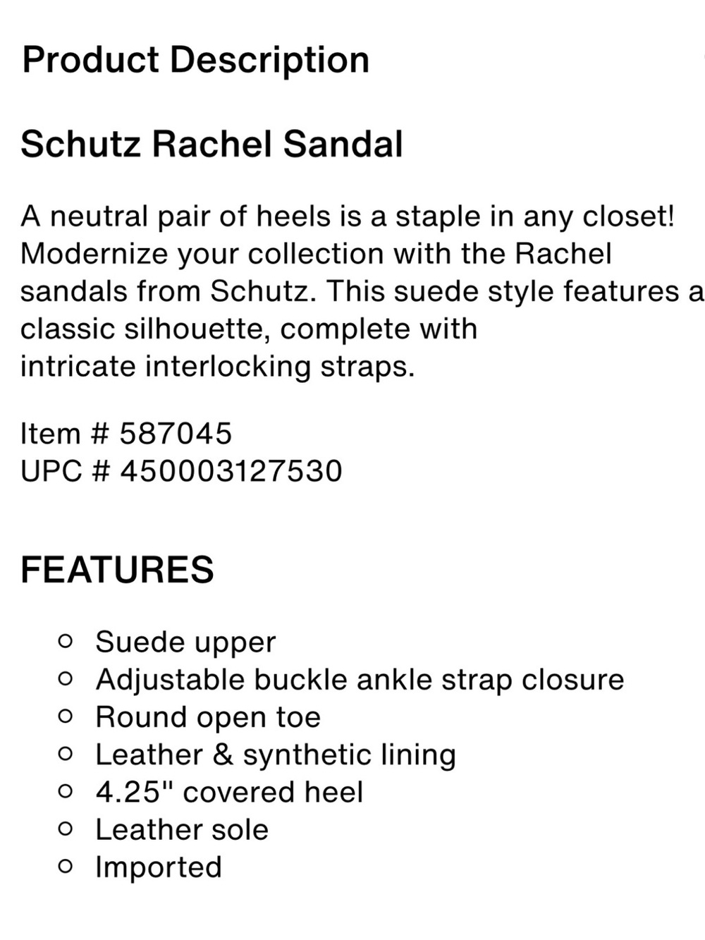NWT: SCHUTZ Rachel Ankle‑Buckle High Heel Sandal in Nude -Size 7 - Picture 4 of 12